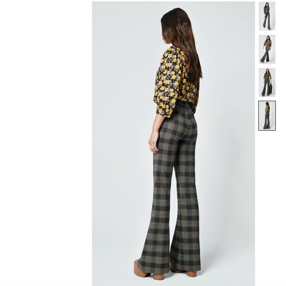NWOT Smythe Plaid Flare Pants - Picture 6 of 10